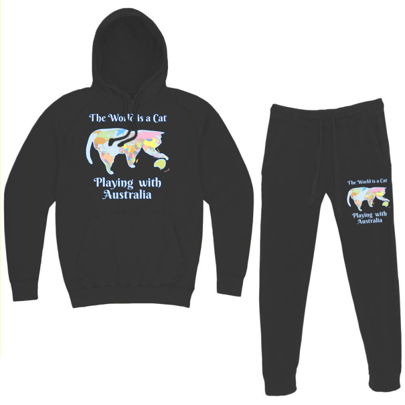 Funny World Is A Cat Playing Map T Shirt Hoodie & Jogger Set | Artistshot