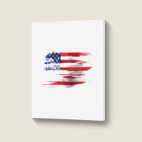 American Flag Mask Portrait Canvas Print | Artistshot