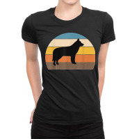 Cool Retro Sunset Siberian Huskys Great Husky Owner Lover Ladies Fitted T-shirt | Artistshot