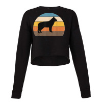 Cool Retro Sunset Siberian Huskys Great Husky Owner Lover Cropped Sweater | Artistshot