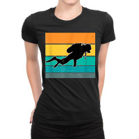 Coral Apnea Diver Hobby Retro Diving Sport Ladies Fitted T-shirt | Artistshot