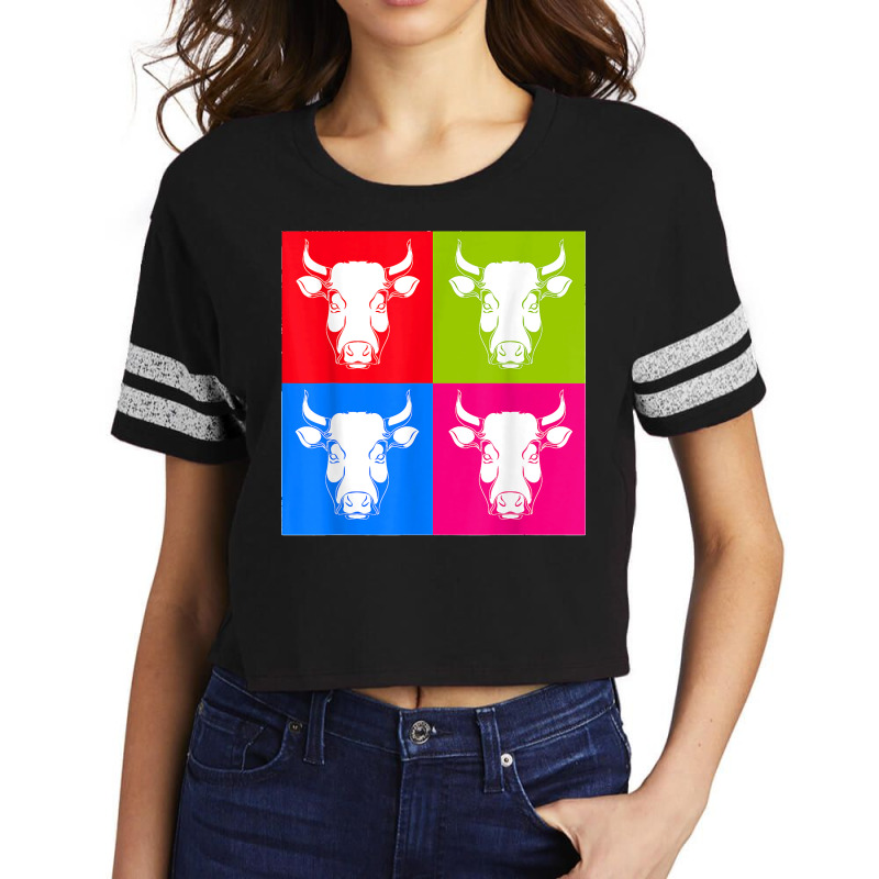 Cow Lover Farm Animal Farming Farmer Pop Art Cow Scorecard Crop Tee by WirtzRichard | Artistshot