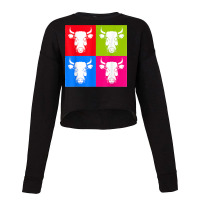 Cow Lover Farm Animal Farming Farmer Pop Art Cow Cropped Sweater | Artistshot