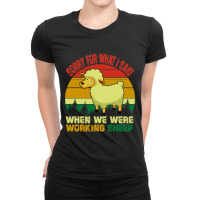 Vintage Retro Sorry When Working Sheep Funny Farmer Owner 27 Ladies Fitted T-shirt | Artistshot