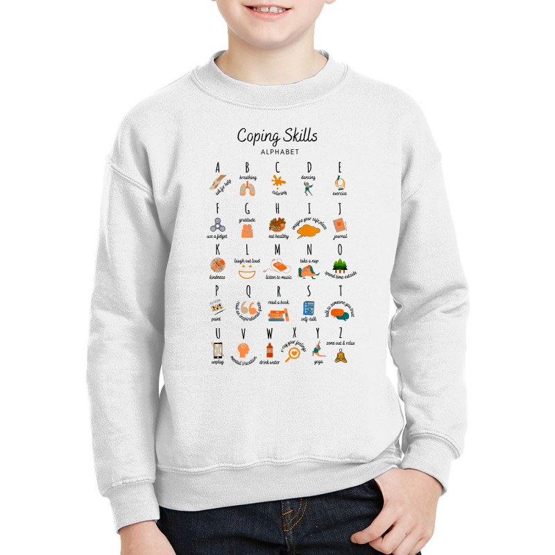 Coping Skills Alphabet Mental Health Awareness T Shirt Youth Sweatshirt | Artistshot