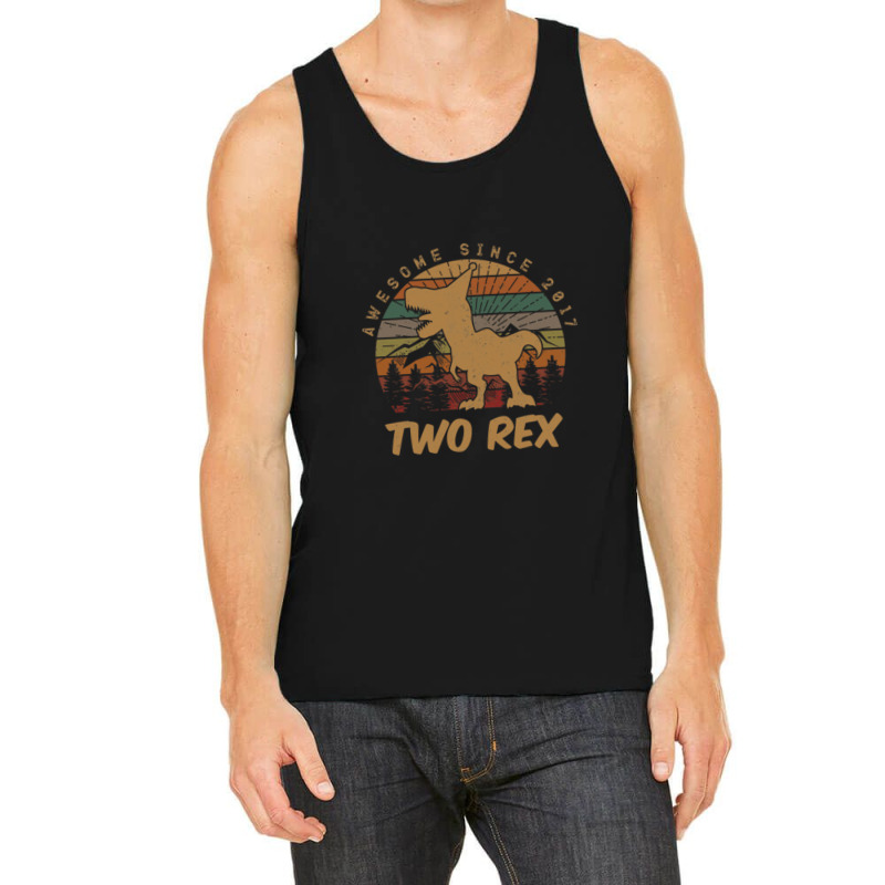 Kids 2nd Birthday Two Rex Gift Second Dinosaur Tank Top by micjegreray | Artistshot