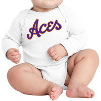 Purple Wordmark Long Sleeve Baby Bodysuit | Artistshot