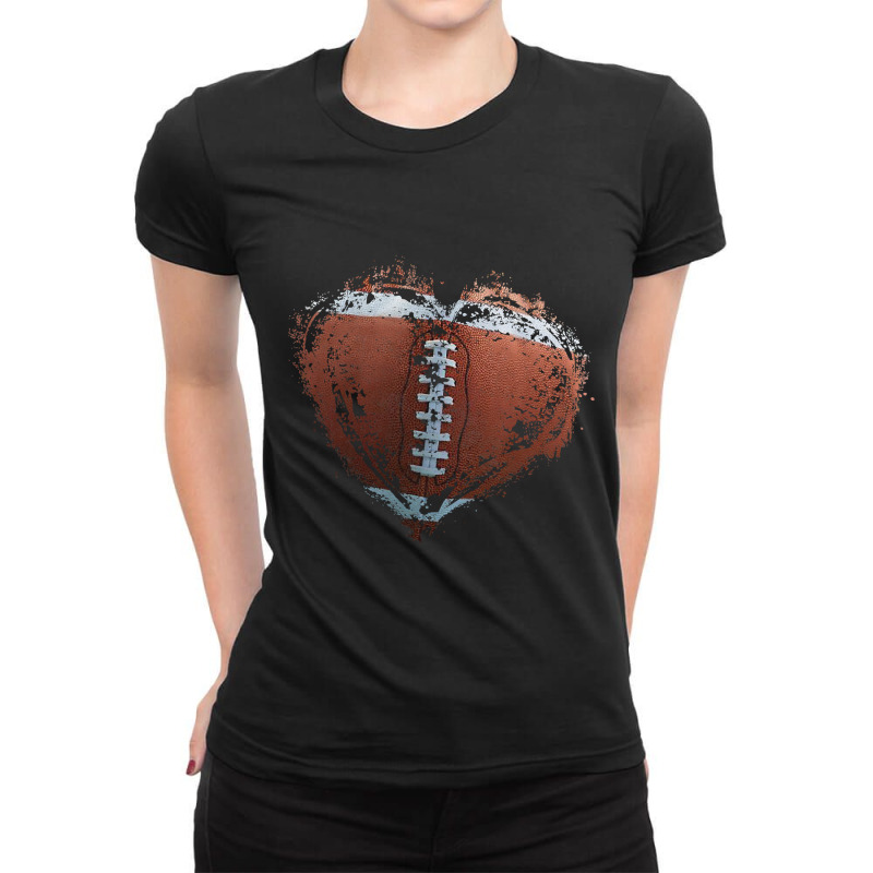 American Football Heart Happy Valentines Day Boys Kids Ladies Fitted T-Shirt by pester | Artistshot