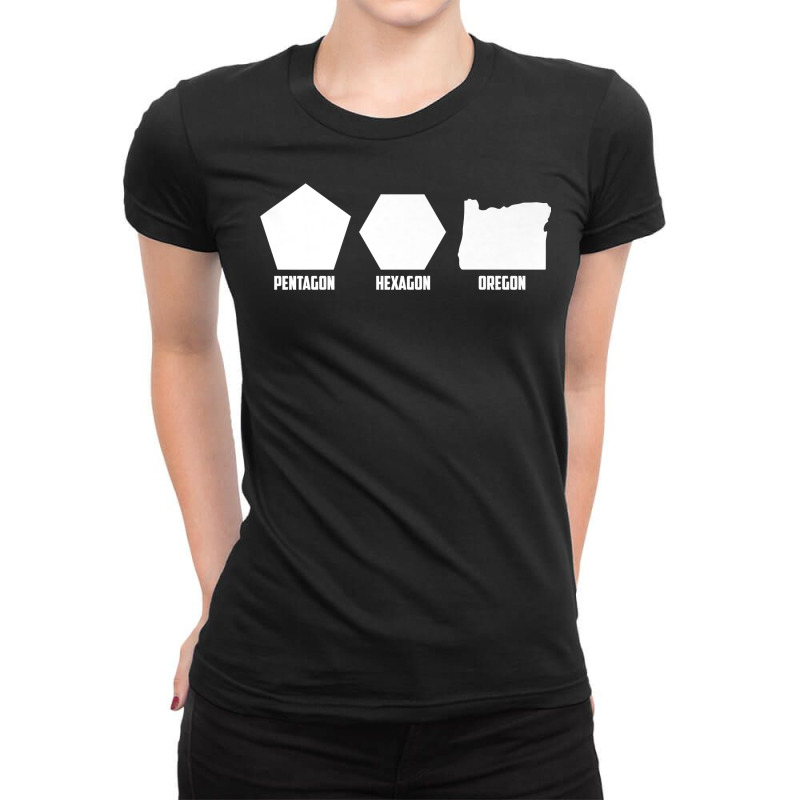 Pentagon Hexagon Oregon Shirt  Cute Geometric Shapes Gift Ladies Fitted T-Shirt by BrunkeMiaysia | Artistshot