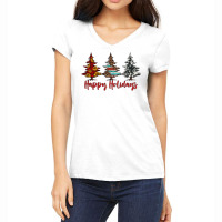 Happy Holidays Christmas Trees Women's V-neck T-shirt | Artistshot
