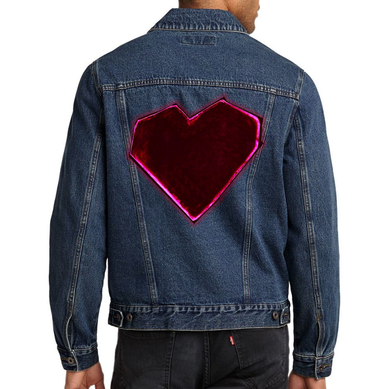 Bad At Love Red Abstract Men Denim Jacket by Cakrawala | Artistshot