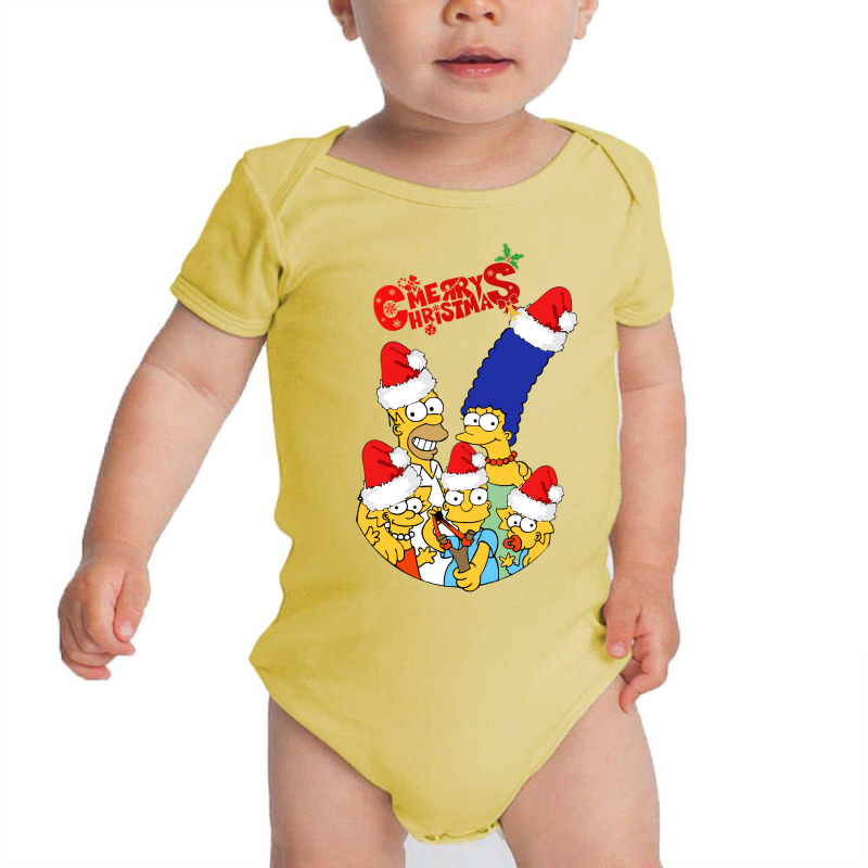 The Simpsons Funny Family - Merry Christmas - Happy Xmas Baby Bodysuit by coşkun | Artistshot