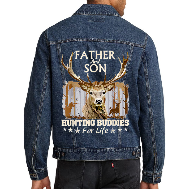 Father And Son Hunting Buddies For Life Gift For Dad Men Denim Jacket | Artistshot