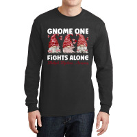 Gnome One Fights Alone Burgundy  Multiple Myeloma Awareness Long Sleeve Shirts | Artistshot