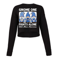 Gnome One Fights Alone Child Abuse Prevention Awareness Cropped Sweater | Artistshot