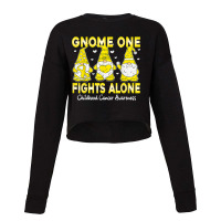 Gnome One Fights Alone Gnomies Childhood Cancer Awareness Cropped Sweater | Artistshot