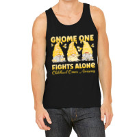 Gnome One Fights Alone Gold Childhood Cancer Awareness Tank Top | Artistshot