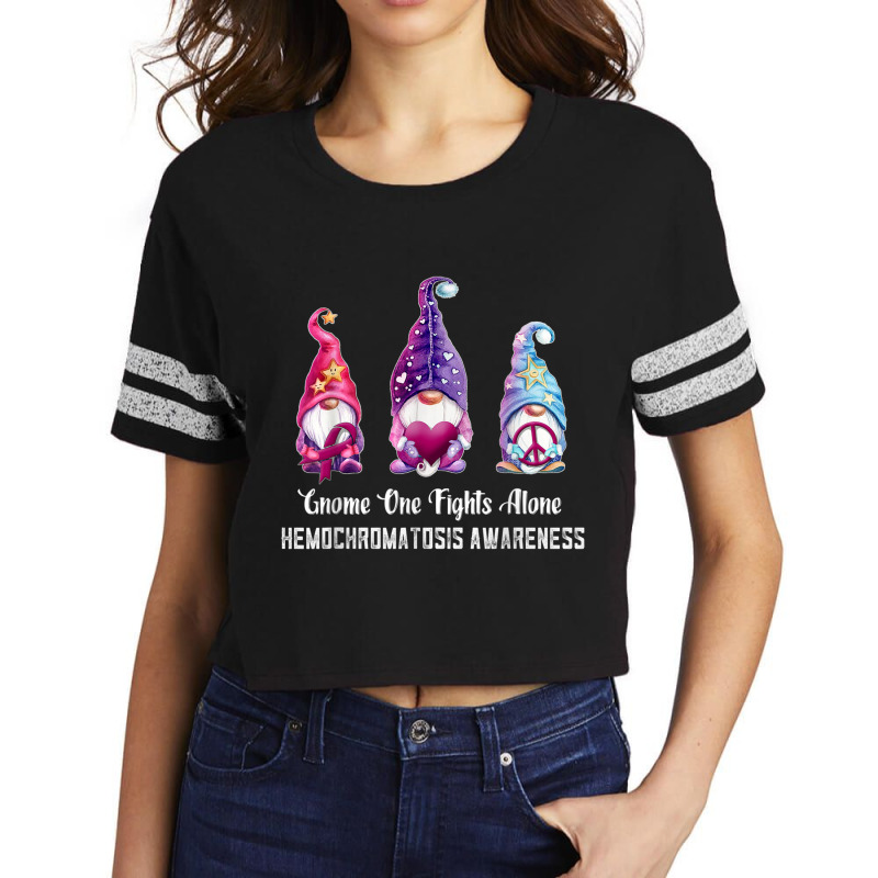 Gnome One Fights Alone Hemochromatosis Awareness Scorecard Crop Tee by NathanielDesign | Artistshot