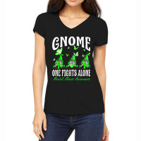 Gnome One Fights Alone Mental Illness Awareness Women's V-neck T-shirt | Artistshot