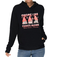 Gnome One Fights Alone Peach  Uterine Cancer Awareness Lightweight Hoodie | Artistshot