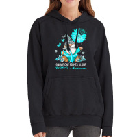 Gnome One Fights Alone Ribbon Ptsd Awareness Vintage Hoodie | Artistshot