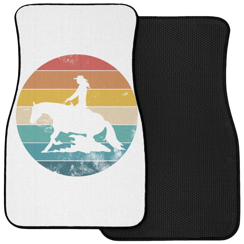 Western Rider Reining Quarter Horse Sliding Stop Pullover Hoodie Front Car Mat | Artistshot