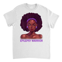 Womens Afro African American Black Woman Epilepsy Warrior T Shirt Classic T-shirt | Artistshot