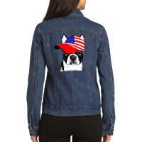 American Boston Terrier Ladies Denim Jacket | Artistshot