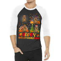 Halloween Christmas Dogue De Bordeaux Dog Hallothanksmas 3/4 Sleeve Shirt | Artistshot