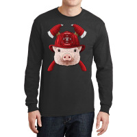 Firefighter Pig Fireman Boys Kids Fire Rescue Farm Animal 249 Long Sleeve Shirts | Artistshot