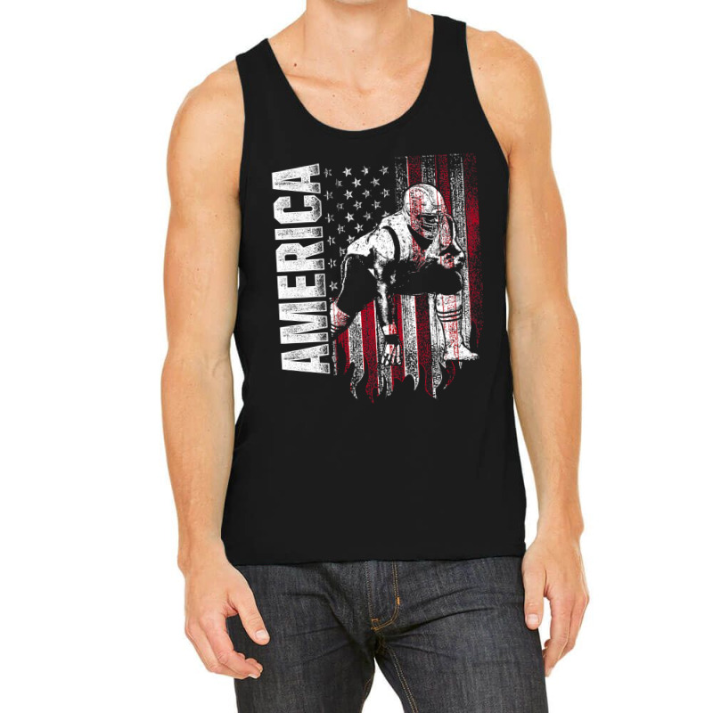 Football Lineman America Flag Offensive Defensive Player Tank Top by pester | Artistshot