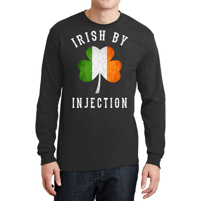 Womens Funny Irish By Injections   St Patricks Day Gift Vneck Long Sleeve Shirts | Artistshot