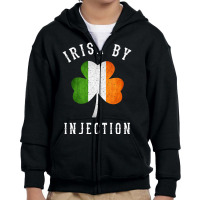 Womens Funny Irish By Injections   St Patricks Day Gift Vneck Youth Zipper Hoodie | Artistshot