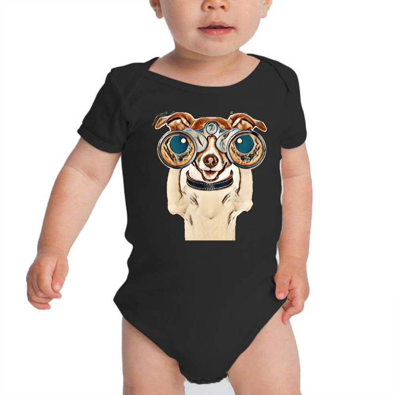 Dog Funny Binocular Animal Baby Bodysuit | Artistshot