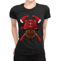 Firefighter Giraffe Fireman Boys Kids Fire Rescue Animal 266 Ladies Fitted T-shirt | Artistshot