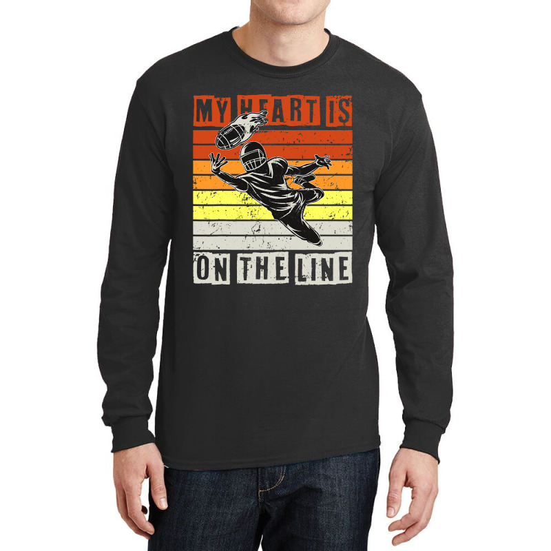 American Football My Heart Is On The Line Long Sleeve Shirts by pester | Artistshot