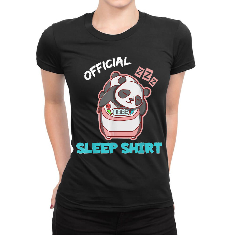 Funny Exercise Extra Rice Panda Pun Lazy Official Sleep Ladies Fitted T-Shirt by WirtzRichard | Artistshot