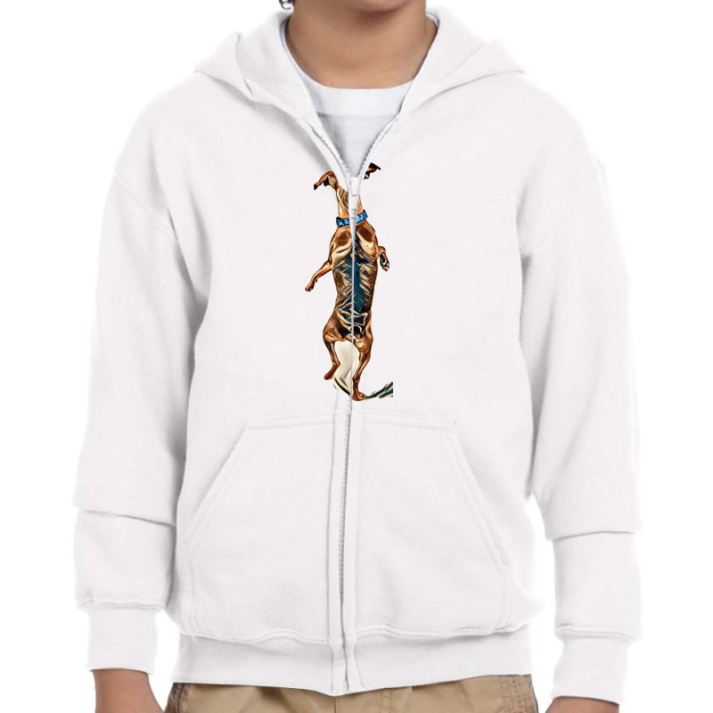 Dog Back Isolated Behind Youth Zipper Hoodie | Artistshot