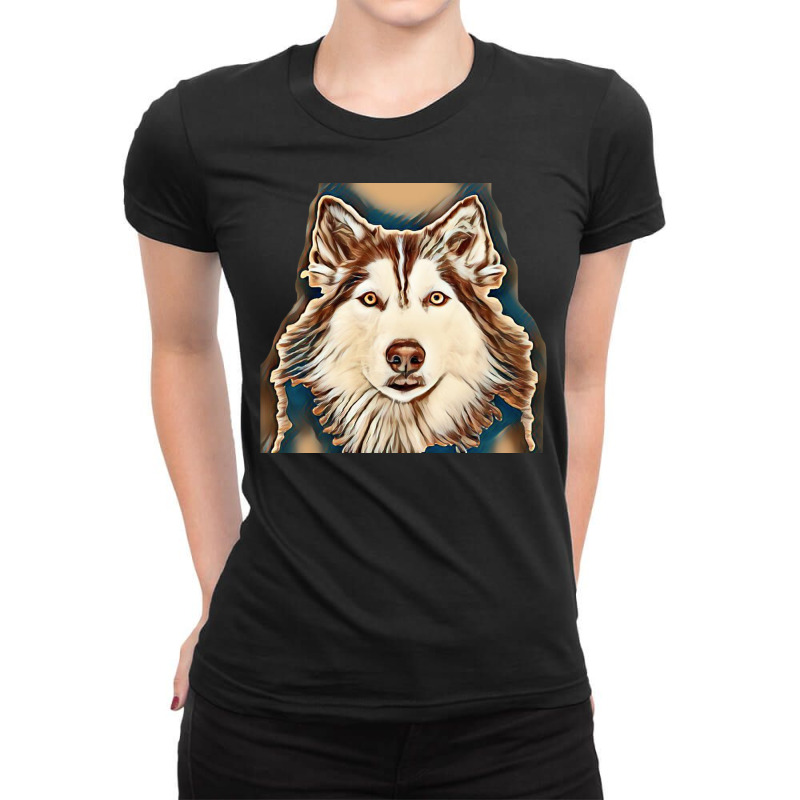 Siberian Husky Studio Shoot. Ladies Fitted T-Shirt by Kemnabi | Artistshot