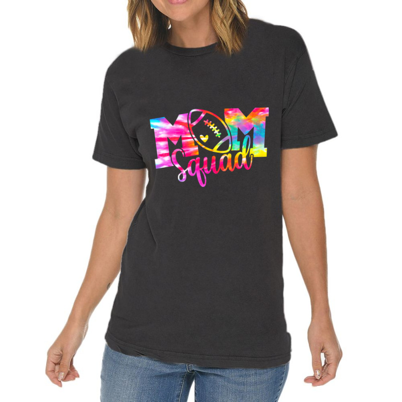 Tie Dye Football Mom Squad Senior Mom Shirt Vintage T-Shirt by pester | Artistshot