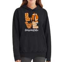 Love Football American Mom Life Player With Leopard Mor Vintage Hoodie | Artistshot