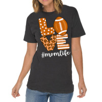 Love Football American Mom Life Player With Leopard Mor Vintage T-shirt | Artistshot