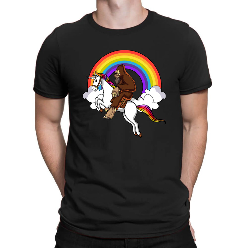 Bigfoot Riding Unicorn T-shirt | Artistshot