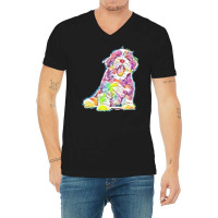 Dog Isolated Happy Cute V-neck Tee | Artistshot