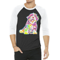 Dog Isolated Happy Cute 3/4 Sleeve Shirt | Artistshot