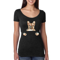 Dog Hold Sign Bulldog Women's Triblend Scoop T-shirt | Artistshot