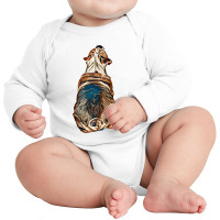 Dog Back Bulldog Looking Long Sleeve Baby Bodysuit | Artistshot