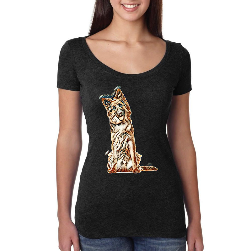 Dog Isolated White German Women's Triblend Scoop T-shirt by Kemnabi | Artistshot