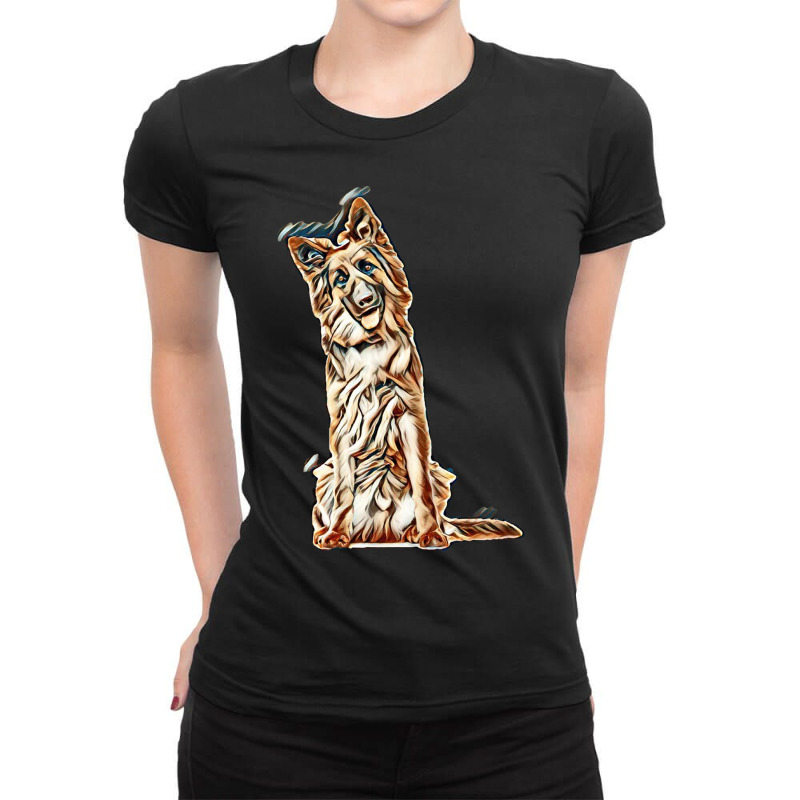 Dog Isolated White German Ladies Fitted T-Shirt by Kemnabi | Artistshot