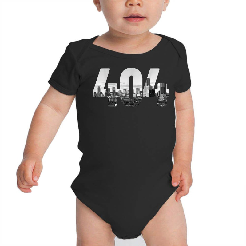 Atlanta 404 Area Code Skyline Atl Georgia Vintage T Shirt Baby Bodysuit by jaiahlowes | Artistshot